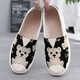 漫蔻依新款北京布鞋帆布鞋女鞋平底百搭腳蹬休閑透氣懶人單鞋媽媽軟底 黑色小熊 36