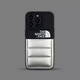 萌續(xù)適用蘋果16promax羽絨服潮牌北面iPhone15ProMax手機(jī)殼拼色14Pro蘋果13情侶12填充絨11秋冬 羽絨服 北面 黑拼電鍍銀 iPhone15pro