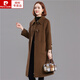 皮爾卡丹（pierre cardin）2024闊太太雙面羊絨大衣女中長款中年母親秋冬100％羊毛呢外套女 咖色 S :建議100-129斤