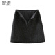 她池粗花呢小香風(fēng)短裙女2025秋裝新款氣質(zhì)包臀高腰半身裙