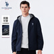 U.S. POLO ASSN.保羅外套男秋季商務(wù)休閑夾克男士雙面穿防風(fēng)上衣 藏藍色 XL
