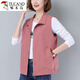 啄木鳥(niǎo)薄款馬甲女2025春秋裝新款休閑坎肩背心中年媽媽外穿馬夾 藕粉色 XL 120-130斤