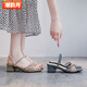 潮韻月一鞋兩穿涼鞋女夏季新款網(wǎng)紅高跟鞋時(shí)尚百搭外穿粗跟涼拖鞋 主圖款 37