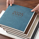 朗捷 大號日程本2025年計劃本羊巴皮面日歷記事本方形效率手冊蛇年每日計劃本時間管理規(guī)劃本可定制
