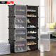 愛(ài)派森家用鞋柜防塵鞋架子實(shí)用型組裝塑料儲物柜多層省空間神器收納柜子 1列4層-白色
