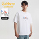 卡賓（CABBEEN）【索羅娜涼感】男裝 手繪彩色數(shù)碼印花T恤2025夏季短袖上衣 漂白色02 M /170/48