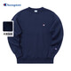 Champion冠軍圓領(lǐng)衛衣男秋季套頭加絨純色衛衣女情侶潮 藏青色 2XL