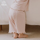 乖奇熊女寶寶純棉長(cháng)褲秋冬季睡褲居家褲子嬰兒可愛(ài)花邊休閑褲寬松 夕嵐粉 90