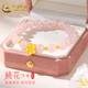 中國黃金（CHINA GOLD）足金桃花手鏈女粉水晶手串新款硬金轉(zhuǎn)運(yùn)珠送女友送情人節(jié) 足金桃花（金共約1g）