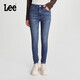 Lee419緊身高腰窄腳鉚釘深藍色女牛仔褲潮