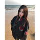 辰衣純國潮高街黑色徽章刺繡飛行服夾克女2025春秋小眾hiphop棒球服外套 黑色（常規款優(yōu)質(zhì)版） 加厚 M