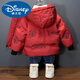迪士尼（Disney）男童羽絨服冬季2024新款潮紅色過(guò)年喜慶衣服兒童外套男孩寶寶冬裝 紅色 中國龍壓花服 110 充絨量117克