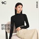 VVC打底衫女秋冬新款半高領(lǐng)修身長(cháng)袖保暖內搭透氣玻尿酸肌底衣曜石黑