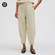 lululemon丨Loungeful 女士超寬松款高腰中長(cháng)運動(dòng)褲 LW6CI7S 生亞麻色 S /6