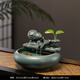 聚善緣福祿雙全流水擺件禪意循環(huán)水茶臺小型魚(yú)缸客廳辦公室裝飾喬遷禮品 福祿雙全葫蘆 不含霧化