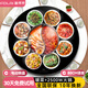 富得萊飯菜保溫板暖菜板+火鍋+自動(dòng)旋轉(zhuǎn)家用餐桌墊智能多功能帶電磁爐電陶爐圓形加熱菜板電熱板轉(zhuǎn)盤 80CM黑語(yǔ)音電動(dòng)轉(zhuǎn)電磁爐火鍋