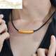 顏鑒老鳳凰999足金心經(jīng)管黃金吊墜轉(zhuǎn)運(yùn)珠掛墜彎管黃金掛繩七夕情人節(jié) 約3.3克 配皮繩項(xiàng)鏈