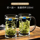鷗欣玻璃茶杯泡茶杯帶把套裝家用待客水杯加厚大容量綠茶杯 能量把杯330ml【兩只】