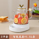 miquerkuqi養(yǎng)生壺玻璃花茶壺煮茶壺 多功能全自動燉煮電熱壺家用辦公室燒水壺周年慶活動禮品節(jié)日禮物送員工 【奶油白】 1.5L 壺+智能底座