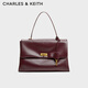 CHARLES&KEITH大號(hào)kerry郵差包大容量腋下包包女包生日七夕禮物CK2-20782514 Mulberry Plum紫紅色 大包