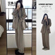 艾珠兒（Aizhuer）灰色西裝套裝女秋季2025年新款高級感小個(gè)子西服外套闊腿褲兩件套 【茶灰色】西服套裝 M