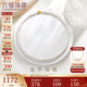 六福珠寶 珍珠項鏈18K金花紋扣淡水珍珠頸鏈 總重約25.43克
