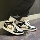 耐克（NIKE）Air Jordan 1 Mid AJ1黑白熊貓男女板鞋黑灰白影子中幫籃球鞋 852542-007黑金 41