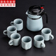 陶致 飄逸杯泡茶壺陶瓷茶壺茶具整套裝茶水分離內膽過(guò)濾沖茶器家用辦公室 三盛-《7件套飄逸壺》+6把杯