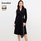 珂萊蒂爾商場(chǎng)同款100綿羊毛連衣裙女職場(chǎng)西裝裙裙子 黑色 S