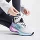 回力（Warrior）網(wǎng)跑鞋2025新款透氣網(wǎng)面運動(dòng)鞋街頭流行潮女鞋爆米花軟底跑步鞋 白青紫 37 偏大一碼