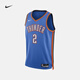 耐克俄克拉荷馬城雷霆隊男透氣球衣春季NIKE DRI-FIT NBA DN2016 403信號藍/吉爾吉斯·亞歷山大 L