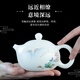 鈺銓龍門(mén) 羊脂玉瓷手繪山水西施壺 高檔德化白瓷茶壺素燒大容量手工泡茶壺 手繪山水大西施壺（約280ml)