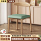 湯凱頤牛角餐椅餐廳靠背椅子簡(jiǎn)約凳子家用辦公椅學(xué)習書(shū)桌椅座椅電腦椅 青色-透氣棉麻【原木色腿】 1把裝