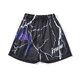 塵號美式籃球短褲潮牌不過(guò)膝寬松休閑潮流四分褲男運動(dòng)透氣速干訓練褲 黑色閃電-無(wú)內襯涼快k110 L