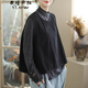 衣瑾帛社 秋季馬甲女簡(jiǎn)約寬松24新款純色套頭馬夾女復古百搭時(shí)尚女裝上衣 黑色 均碼 (90)