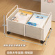 林家小子學(xué)生書(shū)箱書(shū)桌收納盒整理箱書(shū)包放置神器帶輪書(shū)筐大容量鐵藝儲(chǔ)物箱 【移動(dòng)款】白色大號(hào)加寬