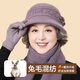 蘇木佰奶奶帽子女秋冬針織盆帽老太太毛線帽中老年媽媽保暖帽棉帽年禮物 香芋（帽子+圍巾） M 均碼（56-58cm)