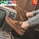 卡帝樂鱷魚（CARTELO）工裝鞋男秋季透氣復(fù)古低幫馬丁靴潮流真皮英倫百搭休閑翻毛皮鞋男 深棕色 39