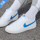 耐克（NIKE）男鞋板鞋 春季新款court運動(dòng)鞋輕便透氣休閑小白鞋耐磨滑板鞋男 COURT/小白鞋/藍勾 39 碼內長(cháng)245mm