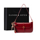CLEVER & KETCH CK女包紅色新娘結婚包包女包2023新款腋下包單肩包斜挎手提婚包 酒紅色
