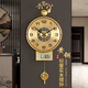漢時(shí)（Hense）創(chuàng)意輕奢黃銅實(shí)木掛鐘客廳掛墻時(shí)鐘裝飾擺鐘餐廳石英鐘表HP8031 黃銅葫蘆+萬(wàn)年歷