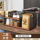王星和月桌面置物架餐桌上收納神器杯子水杯茶杯架杯架廚房臺面多層零食架 雙層大號【加粗款】黑架+胡桃板