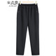安貞雪中老年女裝春秋天休閑褲老太太松緊褲老奶奶長(cháng)褲媽媽直筒褲子W001 黑色春秋無(wú)絨款 3XL 建議100-115斤