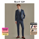SUITUP藍(lán)色條紋西裝男套裝英倫風(fēng)薄款修身商務(wù)休閑正裝訂婚結(jié)婚禮服西裝 淡藍(lán)條紋【上衣+馬甲+褲子】 XL 【50A】 拍下可備注褲子碼數(shù)