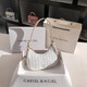 CAEISL & KCIEL小&ck2025新款女包小眾原創(chuàng  )設計高級千鳥(niǎo)格新月包單肩腋下包 白色