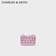 CHARLES&KEITH鏡面方格鏈條單肩斜挎包包女包生日禮物七夕禮物CK2-80681154 Pink粉紅色 小包