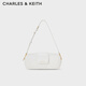 CHARLES&KEITH單肩腋下包法棍包包女包女士生日七夕禮物CK2-20270918 White白色 M