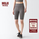 無印良品（MUJI）Walker 女式 易干 半長收腿褲 BIG04A3S 打底褲 中灰色 XL