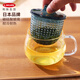 Kinto 茶壺耐熱玻璃過濾茶具日本進(jìn)口花茶沖茶器功夫茶具 藏青藍(lán)色 350ml