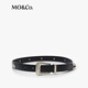 MO&Co.腰帶2025春新品搖滾鉚釘裝飾牛皮革時裝造型MBE1BLT004配飾 黑色 1個